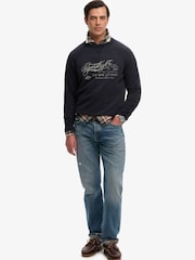 Superdry Blue The Merchant Store Vintage Print Sweatshirt - Image 5 of 7