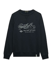 Superdry Blue The Merchant Store Vintage Print Sweatshirt - Image 6 of 7