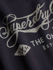 Superdry Blue The Merchant Store Vintage Print Sweatshirt - Image 7 of 7