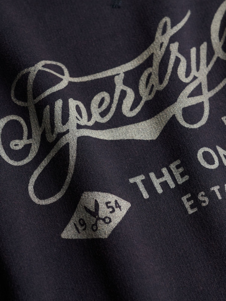 Superdry Blue The Merchant Store Vintage Print Sweatshirt - Image 7 of 7 Superdry Blue The Merchant Store Vintage Print Sweatshirt - Image 7 of 7