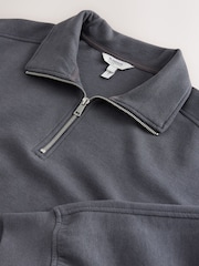 炭灰色 - N. Premium Slinky Quarter Zip Sweatshirt - 圖片 6，共 7