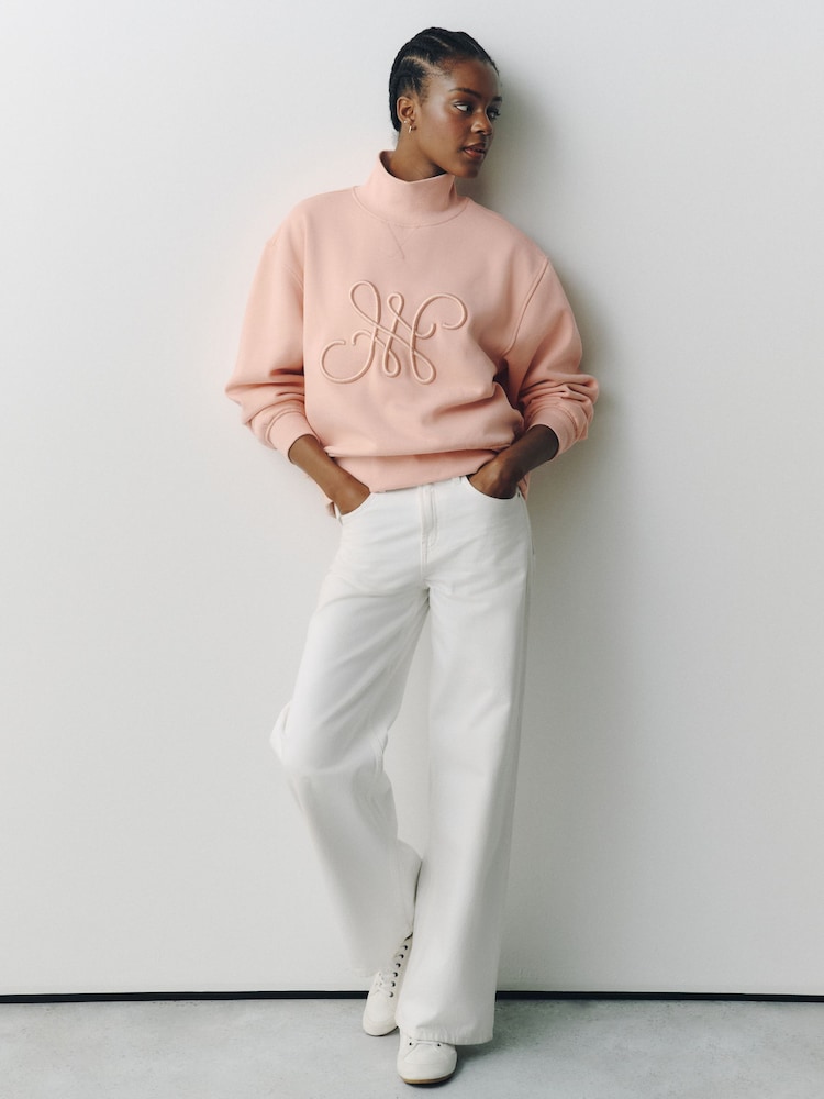 Pink High Neck Sweatshirt - Image 2 of 4 Pink High Neck Sweatshirt - Image 2 of 4
