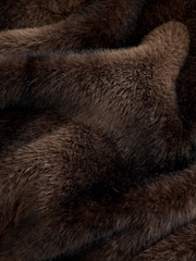 Chocolate Brown Faux Fur Bomber Jacket - Image 8 of 8