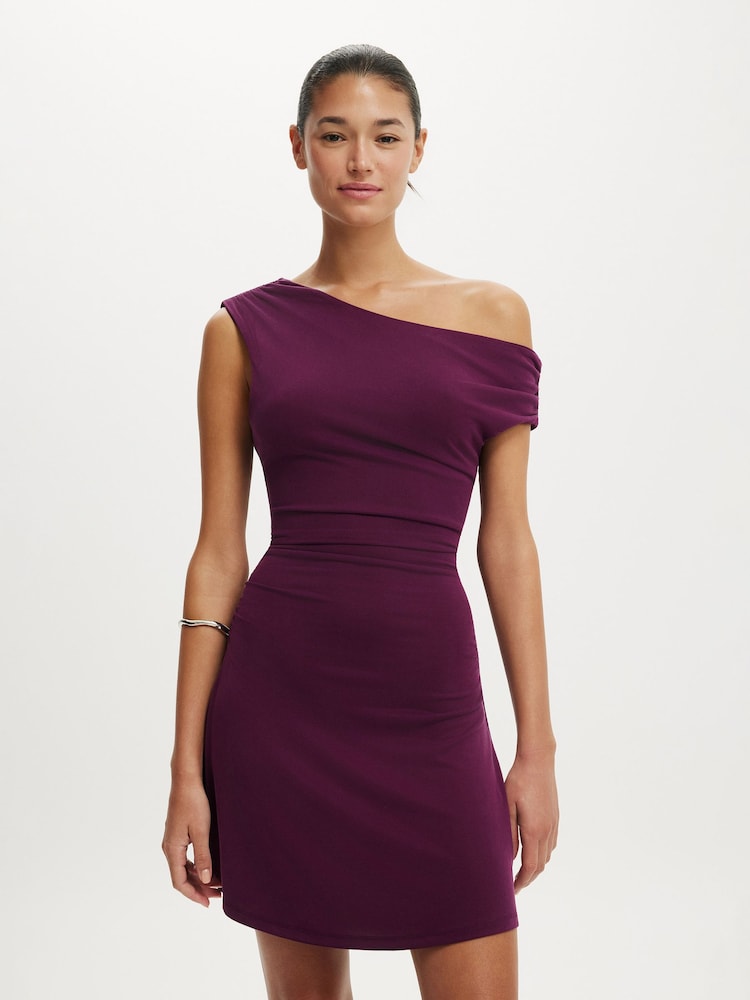 Cotton On Purple Sandy Asymmetric Mini Dress - Image 1 of 4