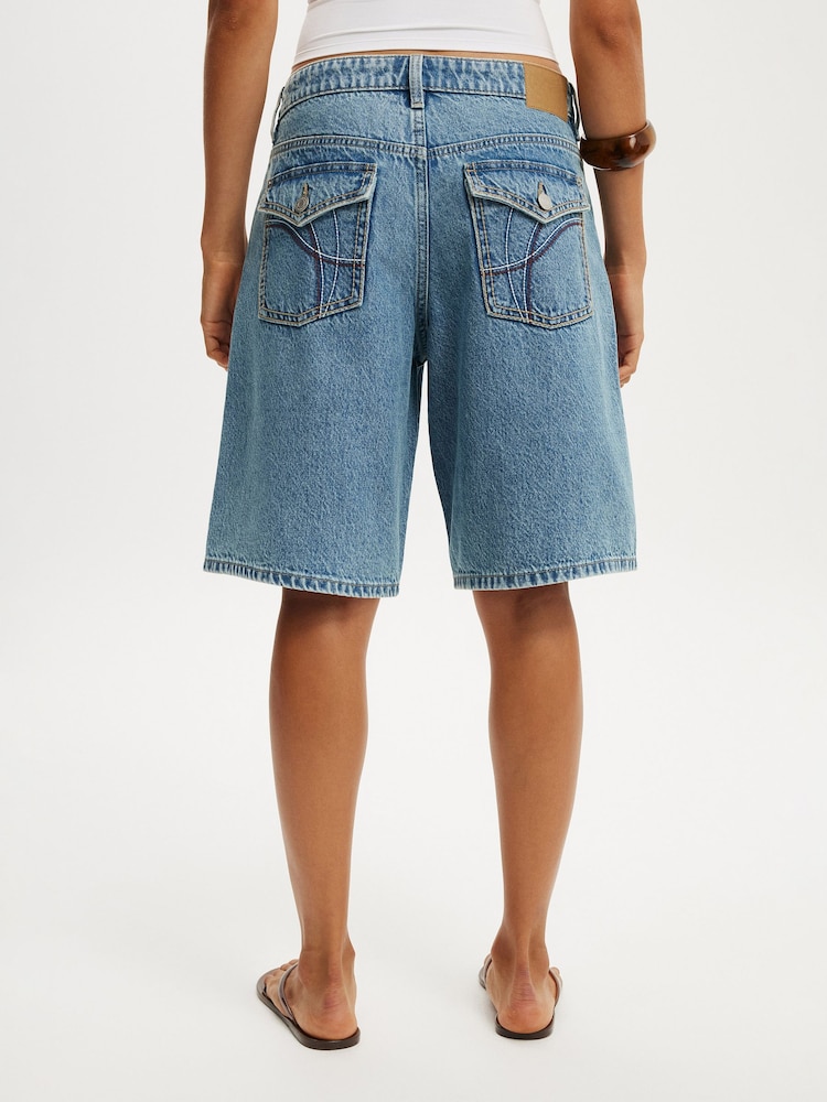 Cotton On Blue Baggy Denim Short - Image 2 of 10