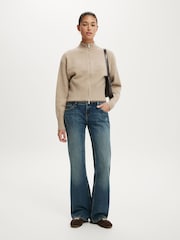 لون طبيعي - Cotton On Lotus Cinched Zip Knitwear Cardigan - صورة 3 من 4