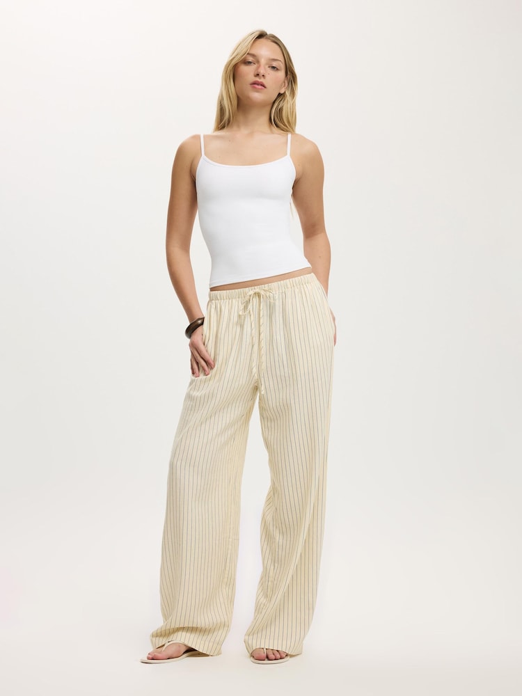 Cotton On Cream Haven Wide Leg Trousers - Image 1 of 5