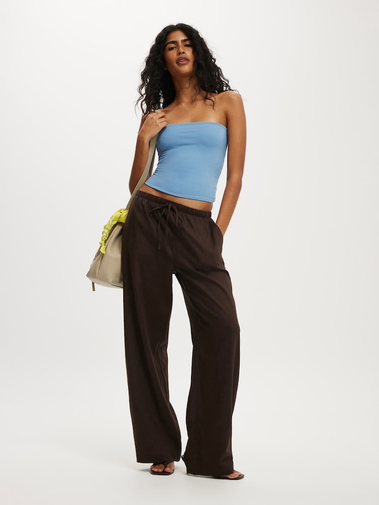 Cotton On Brown Haven Wide Leg Trousers - Image 1 of 5 Cotton On Brown Haven Wide Leg Trousers - Image 1 of 5