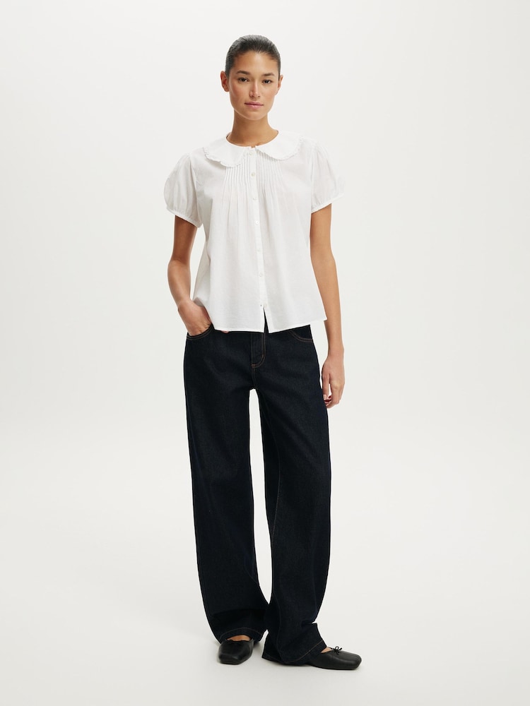 ホワイト - Cotton On Edie ベビードールシャツ - 画像 1 / 4