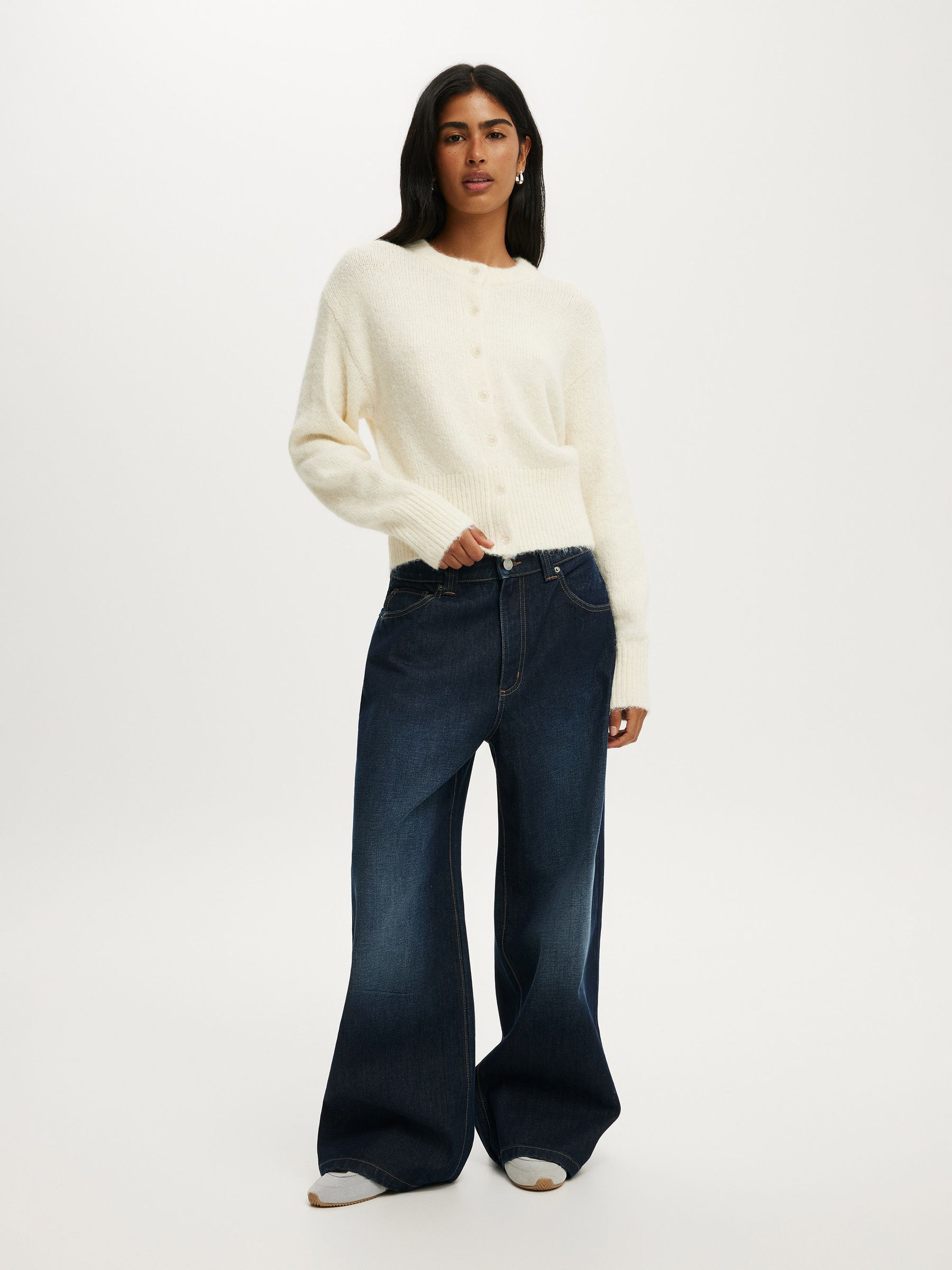 Buy Cotton On Cream Luxe Dreamy Crew Neck Cardigan from Next India