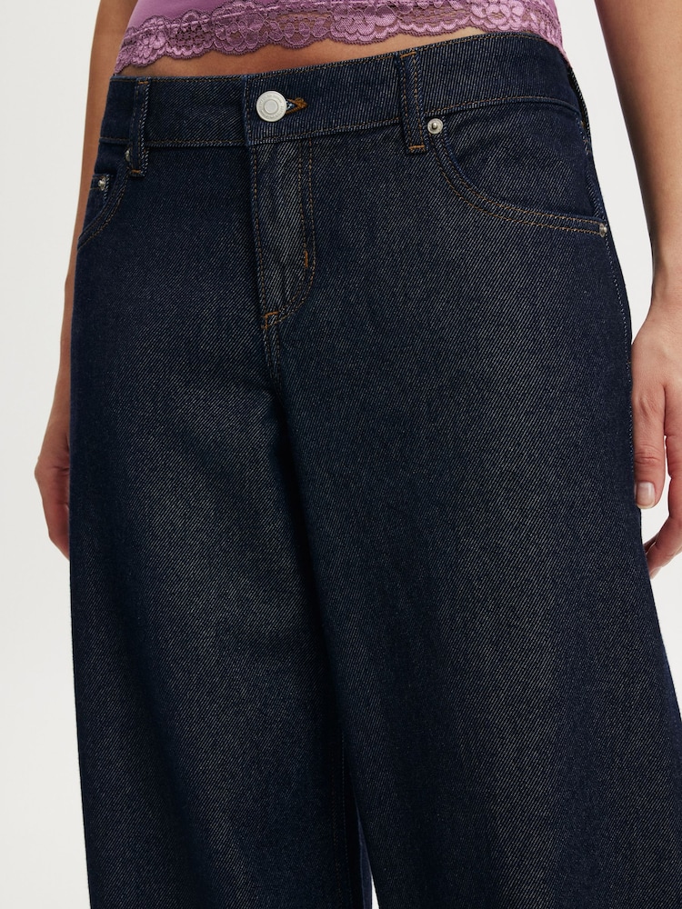 Cotton On Blue Low Rise Wide Jeans - Image 5 of 5