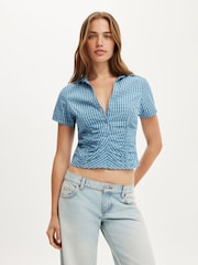 Cotton On Green Maya Rouched Shirt - Image 1 of 4