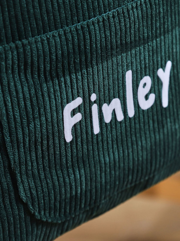 Personalised Mini Forest Green Cord Build Backpack by My 1st Years - Image 2 of 4