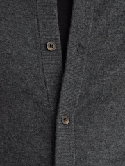 Reiss Charcoal Grey Stoke Wool-Cashmere Jersey-Knit Cardigan - Image 3 of 6