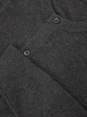 Reiss Charcoal Grey Stoke Wool-Cashmere Jersey-Knit Cardigan - Image 6 of 6