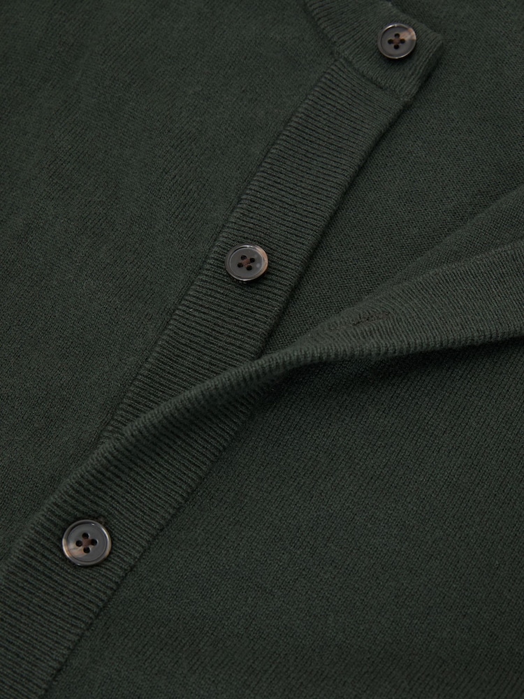 Reiss Forest Green Stoke Wool-Cashmere Jersey-Knit Cardigan - Image 6 of 6 Reiss Forest Green Stoke Wool-Cashmere Jersey-Knit Cardigan - Image 6 of 6