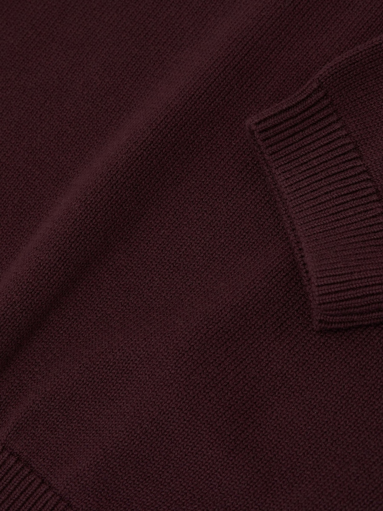 Reiss Burgundy Aria Cotton and Wool Funnel-Neck Knit Top - Image 6 of 6 Reiss Burgundy Aria Cotton and Wool Funnel-Neck Knit Top - Image 6 of 6
