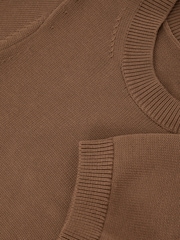 Reiss Camel Rita Cotton and Wool Short-Sleeve Knit Top - Image 6 of 6