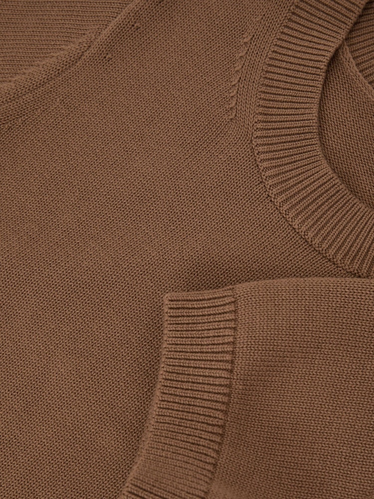 Reiss Camel Rita Cotton and Wool Short-Sleeve Knit Top - Image 6 of 6