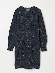 FatFace Skylar Navy Petite Knitted Dress - Image 6 of 7