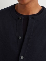 Reiss Navy Stoke Wool-Cashmere Jersey-Knit Cardigan - Image 3 of 6