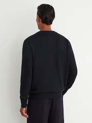 Reiss Navy Stoke Wool-Cashmere Jersey-Knit Cardigan - Image 5 of 6