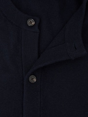 Reiss Navy Stoke Wool-Cashmere Jersey-Knit Cardigan - Image 6 of 6