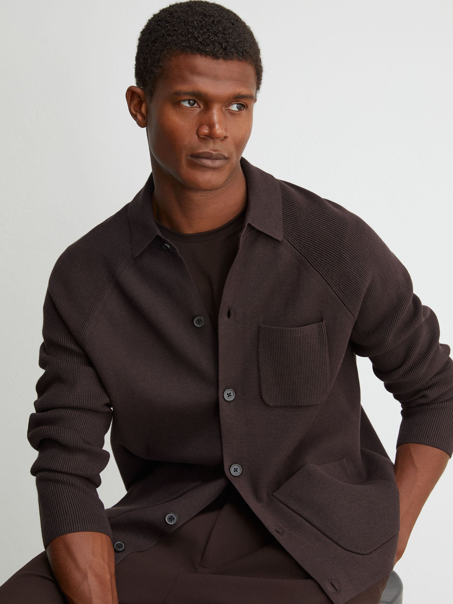 Comprar Chocolate marrom - Reiss Fitzwilliam Rib-Knit Detail