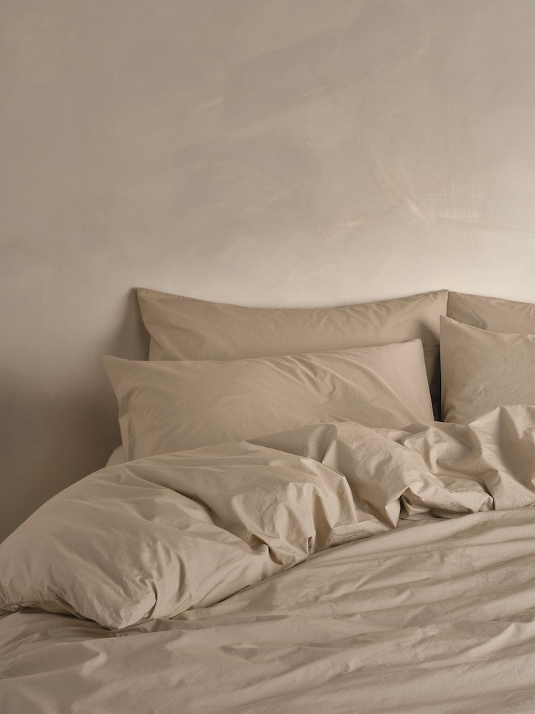 Bedfolk Latte Relaxed Cotton Duvet Cover - Image 1 of 4