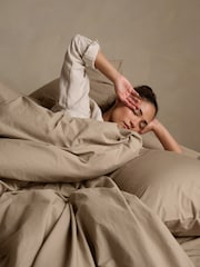 Bedfolk Latte Relaxed Cotton Duvet Cover - Image 2 of 4