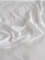 Bedfolk Snow Relaxed Cotton Deep Fitted Sheet - Image 2 of 4