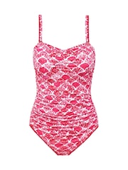 Seaspray Pink Crete Gathered Bandeau Swimsuit - Image 7 of 7