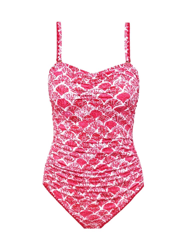 Seaspray Pink Crete Gathered Bandeau Swimsuit - Image 7 of 7
