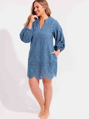 Seaspray Blue Freya Embroidered Dress - Image 4 of 6