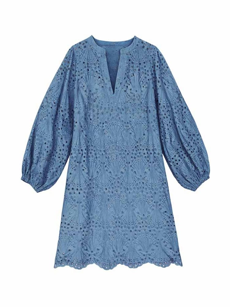 Seaspray Blue Freya Embroidered Dress - Image 6 of 6
