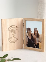 Mother's Day Birth Flower Wooden Photo Frame by No Ordinary Gift - Image 1 of 2