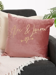 Personalised Couples Heart Velvet Cushion by No Ordinary Gift - Image 1 of 2