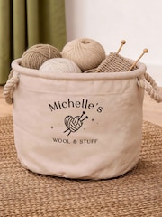 Personalised Knitting Supplies Storage Basket by No Ordinary Gift - Image 2 of 2