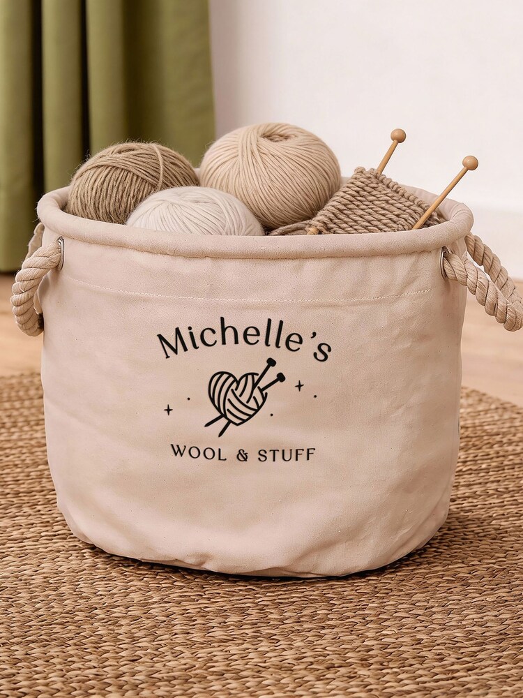 Personalised Knitting Supplies Storage Basket by No Ordinary Gift - Image 2 of 2