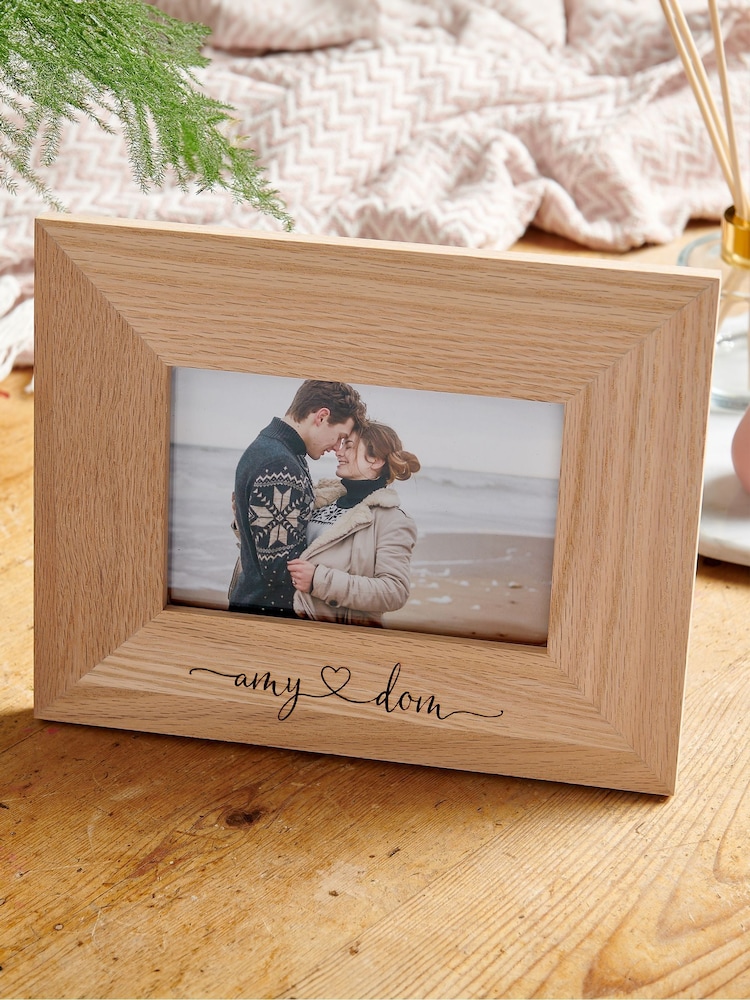 Personalised Engagement Wooden Photo Frame by No Ordinary Gift - Image 1 of 1