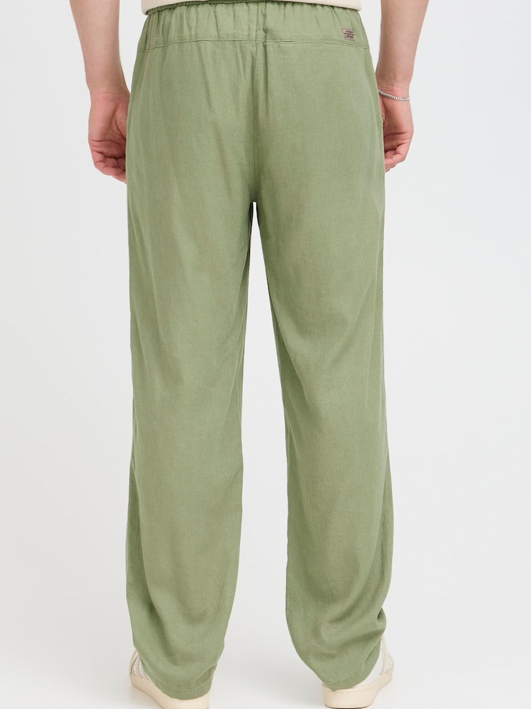 Blend Green Malvin Relaxed Linen Blend Trousers - Image 2 of 8
