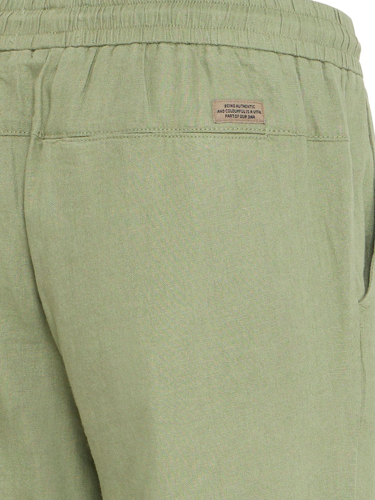 Blend Green Malvin Relaxed Linen Blend Trousers - Image 8 of 8