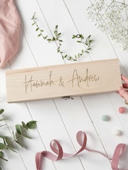 Personalised Wooden Couples Wine Box by No Ordinary Gift - Image 1 of 1