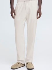 Blend White Malvin Relaxed Linen-Blend Trousers - Image 1 of 8