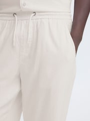 Blend White Malvin Relaxed Linen-Blend Trousers - Image 4 of 8