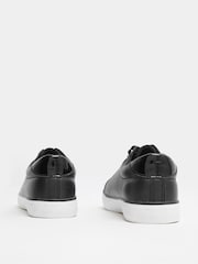 Yours Curve Black Extra Wide Fit Faux Leather Lace-Up Trainers - Image 3 of 3