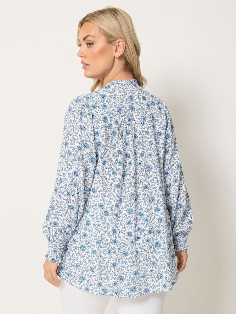 Yours Curve White Embellished Boho Floral Blouse - Image 2 of 5
