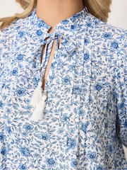 Yours Curve White Embellished Boho Floral Blouse - Image 5 of 5