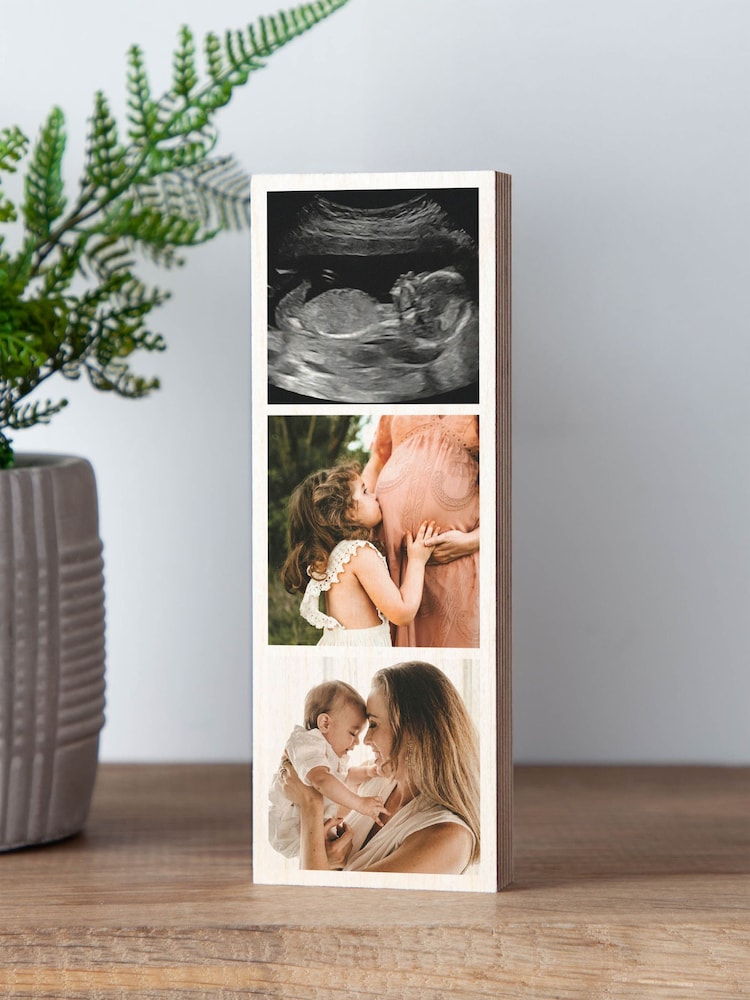 Mother's Day Triple Photo Wooden Block by No Ordinary Gift - Image 1 of 2 Mother's Day Triple Photo Wooden Block by No Ordinary Gift - Image 1 of 2