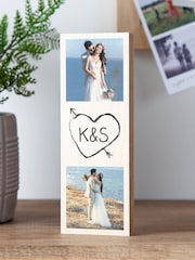 Heart & Arrow Couples Wooden Photo Block by No Ordinary Gift - Image 1 of 1